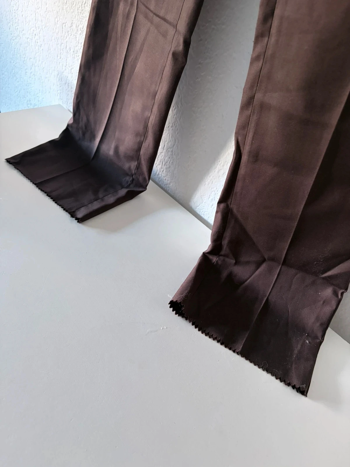 Chocolate brown straight cut men's suit pants size 48 waist M/L – photo 2